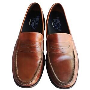 Vintage Cole Haan Penny Loafers Moc Pinch Toe Cognac Brown Leather Mens 10.5